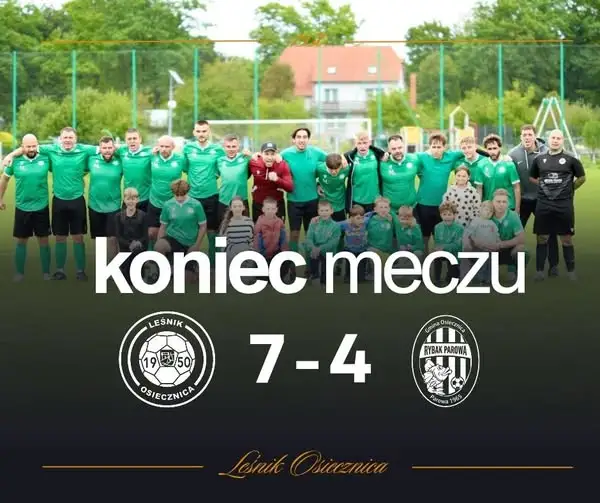 Leśnik Osiecznica wygrywa derby z Rybakiem Parowa 7:4