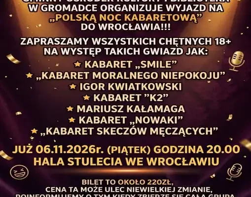 Ostatnia szansa na wyjazd do Wrocławia na Polską Noc Kabaretową