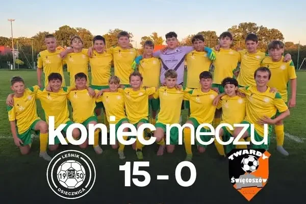 Leśnik Osiecznica rozgromił Twardy Świętoszów 15:0 w derbach trampkarzy