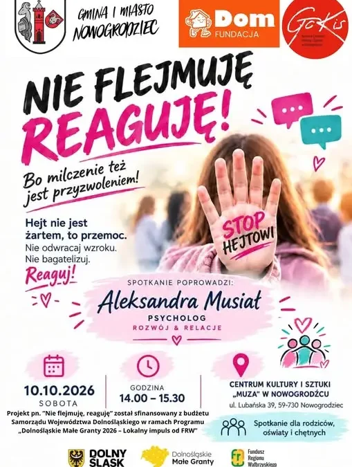 Nowogrodziec: spotkanie o przemocy i cyberprzemocy już 10 października