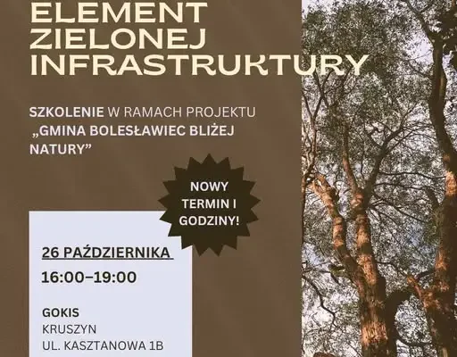 Zmiana terminu bezpłatnego szkolenia o drzewach w Gminie Bolesławiec