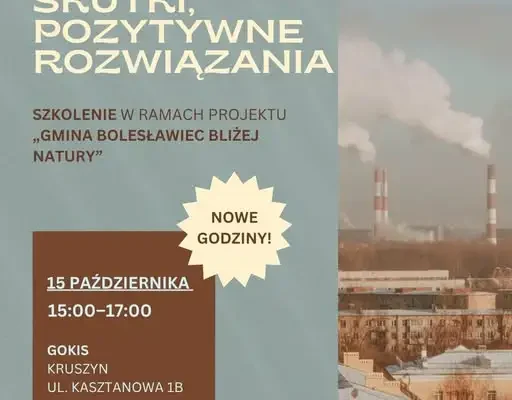 Bezpłatne szkolenie o smogu w Kruszynie – zmiana godziny na popołudniową