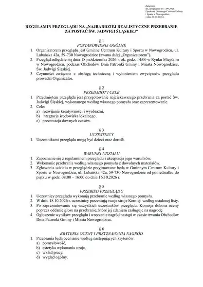 Nowogrodziec zaprasza na Przegląd Przebrań za Św. Jadwigę Śląską