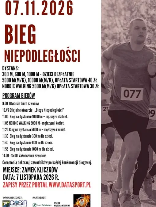 Bieg Niepodległości 2026 w Zamku Kliczków – zapisy już ruszyły
