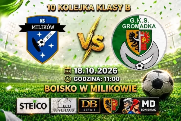 KS Milików kontra GKS Gromadka – ligowe starcie w niedzielę o 11:00