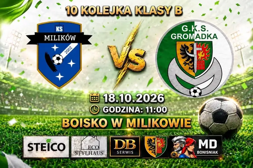 KS Milików kontra GKS Gromadka – ligowe starcie w niedzielę o 11:00