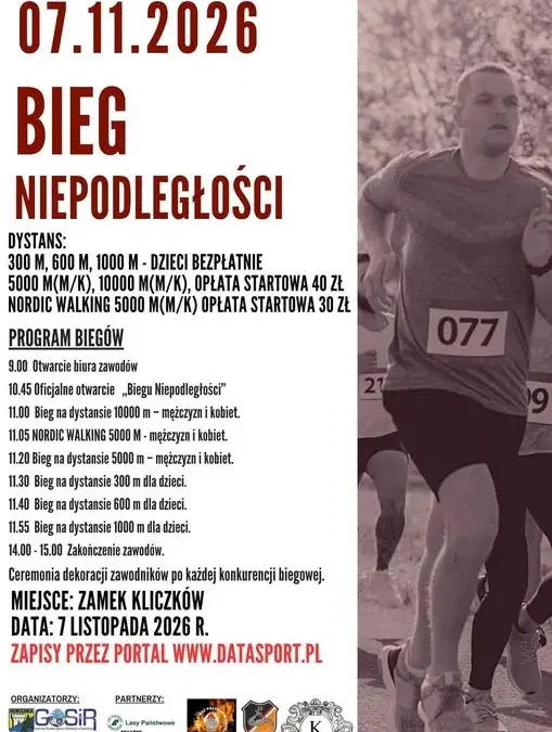 Bieg Niepodległości 2026 w Zamku Kliczków – zapisy już ruszyły