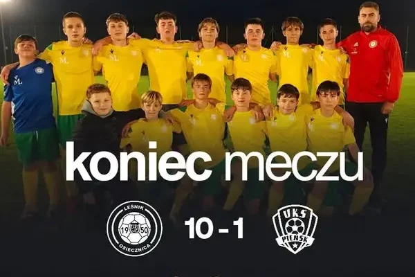Leśnik Osiecznica rozgromił UKS Pieńsk 10:1 w meczu trampkarzy