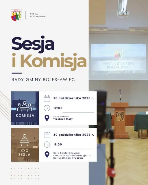 Komisja Stała i XXX Sesja Rady Gminy Bolesławiec – harmonogram obrad