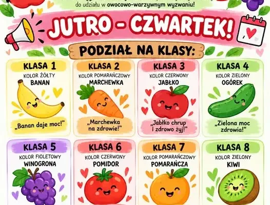Szkoła w Osiecznicy organizuje owocowo-warzywne wyzwanie dla uczniów